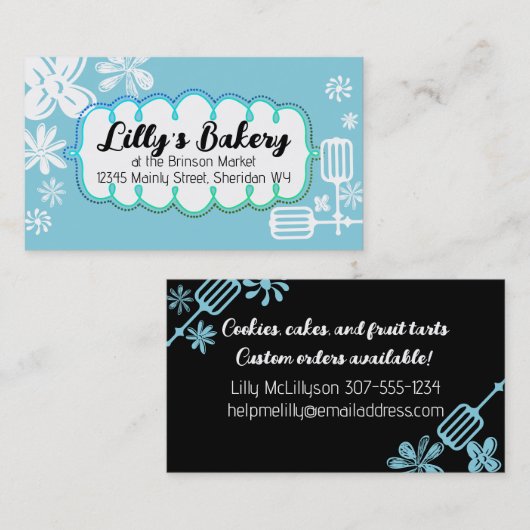 ベーキングベイカーのビーター用品フラワービジネスカー 名刺 (正面/裏面)