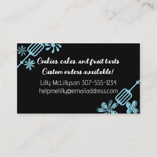 ベーキングベイカーのビーター用品フラワービジネスカー 名刺 (裏面)