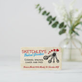 ベーキングベーカリーのパティシエでスプーンのハート 名刺 (スタンド正面)