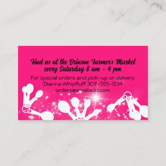 ベーキングベーカリーのパティシエ計量スプーン器具 名刺 (裏面)