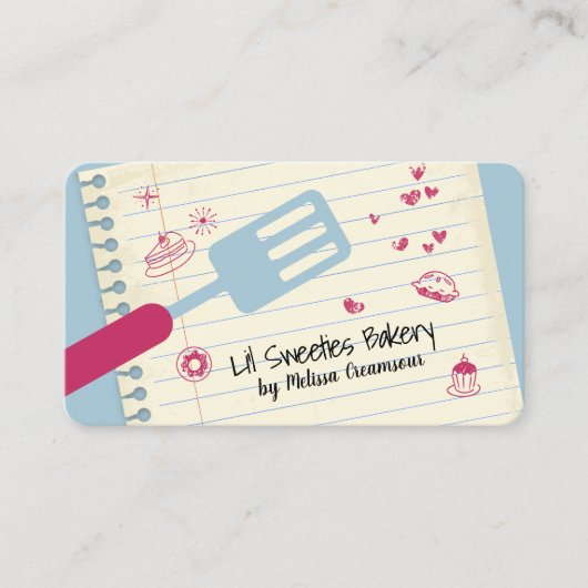 ベーキングベーカリーへらのお菓子クッキーパイ 名刺 (正面)