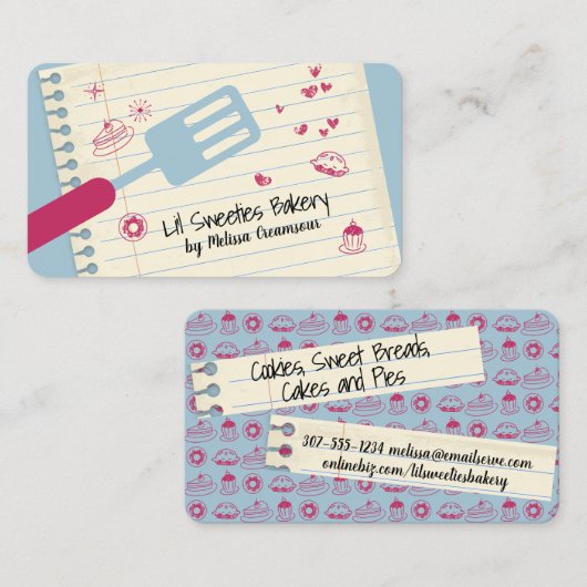 ベーキングベーカリーへらのお菓子クッキーパイ 名刺 (正面/裏面)