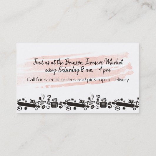 ベーキングベーカリー計量スプーンのパティシエ 名刺 (裏面)