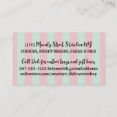 ベーキングベーカーのパティシエの調理器具レトロビジネスc 名刺 (裏面)