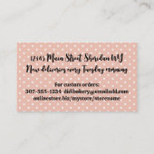 ベーキングベーカー菓子シェフケーキCookie 名刺 (裏面)