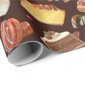 ベーキングベーカー調理師シェフフフフードパターンアート ラッピングペーパー (ロールコーナー)