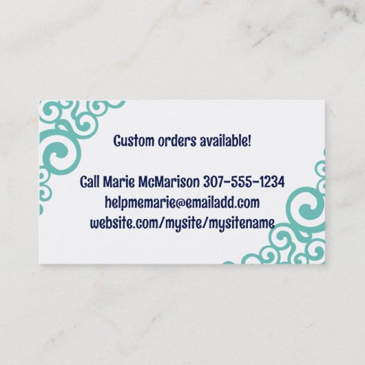 ベーキングミキシングボウルのキッチンキャニスターのベーカリー部… 名刺 (裏面)