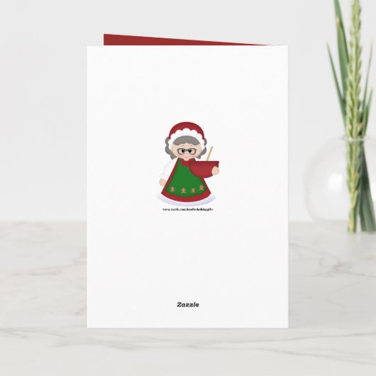 ベーキングミセスクロース追加メッセージのクリスマスカード シーズンカード (裏面)