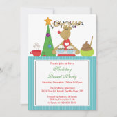 ベーキングラインディアホリデークリスマスパーティの招待状 招待状 (正面)