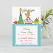 ベーキングラインディアホリデークリスマスパーティの招待状 招待状 (スタンド正面)