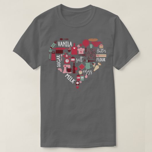 ベーキングラブハート Tシャツ (デザイン正面)