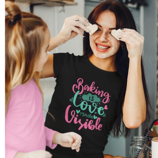 ベーキングラブメイド可視ベーカリー引用文レタリングT- Tシャツ