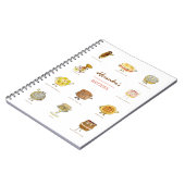 ベーキングレシピかわいいケーキ漫画アート追加の名前 ノートブック (左側)