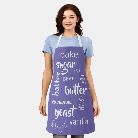 ベーキングワーズダスティパープルエプロン エプロン (着用した状態)