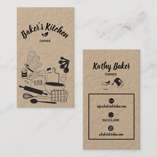 ベーキング会社名刺 名刺 (正面/裏面)
