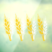 ベーキング又はカフェ業小麦穂装飾品 ウィンドウサイン (シート3)