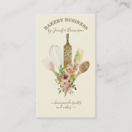 ベーキング器ケータリング調理師シェフアイボリー 名刺