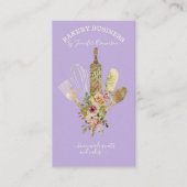 ベーキング器ケータリング調理師シェフパープル 名刺 (正面)