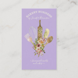 ベーキング器ケータリング調理師シェフパープル 名刺