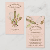 ベーキング器ケータリング調理師シェフ縦可愛 名刺 (正面/裏面)