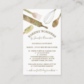 ベーキング器ケータリング調理師シェフ 名刺 (裏面)