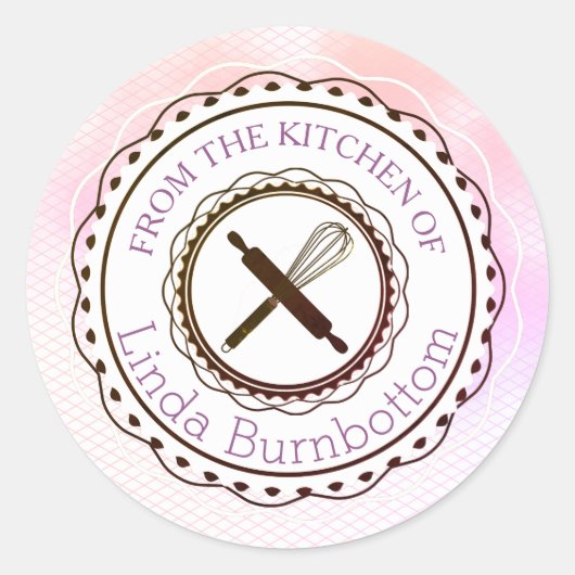 ベーキング器具がシールのキッチンからささやく ラウンドシール (正面)