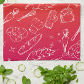 ベーキング器具とフードオレンジキッチンベイカー キッチンタオル (折り畳み)