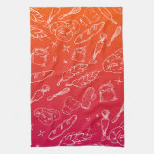 ベーキング器具とフードオレンジキッチンベイカー キッチンタオル (縦)