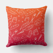 ベーキング器具とフードオレンジキッチンベイカー クッション (裏面)