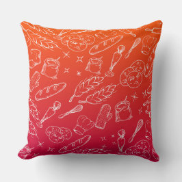 ベーキング器具とフードオレンジキッチンベイカー クッション