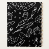 ベーキング器具と食品白黒キッチンベイカー プランナー手帳 (裏面)