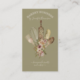 ベーキング器具ケータリング調理師シェフセージレトロ 名刺