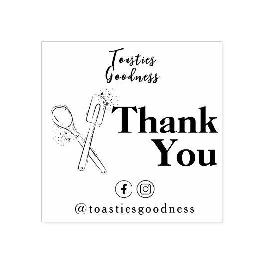 ベーキング器具サンキュービジネスネームベーカリー ラバースタンプ (インプリント)