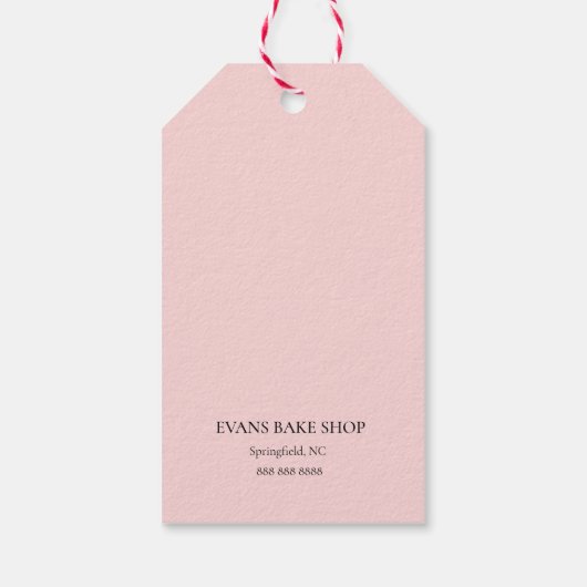 ベーキング器具ピンクありがとうご寄付ラベル ギフトタグ (裏面)