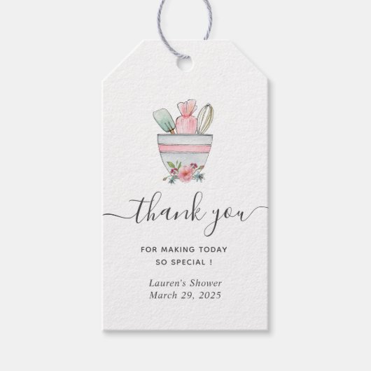 ベーキング器具ブライダルシャワーありがとうギフトラベル ギフトタグ (正面)