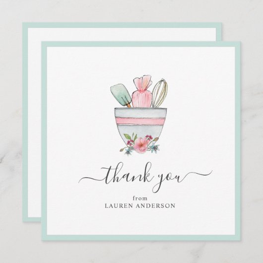 ベーキング器具ブライダルシャワースクエアサンキュー サンキューカード (正面/裏面)