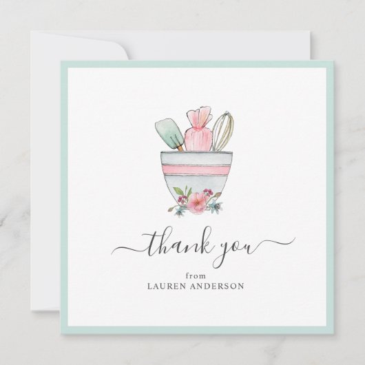 ベーキング器具ブライダルシャワースクエアサンキュー サンキューカード (正面)