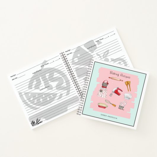 ベーキング器具ベーキングレシピ手帳 ノートブック (内部)