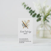 ベーキング器具QRコードグレー金ゴールドベーカリー 名刺 (スタンド正面)