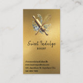 ベーキング器具QRコード金ゴールドグリッターベーカリー 名刺 (正面)