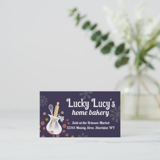 ベーキング器転がのピン花瓶ベーカリーのパティシエ 名刺 (スタンド正面)