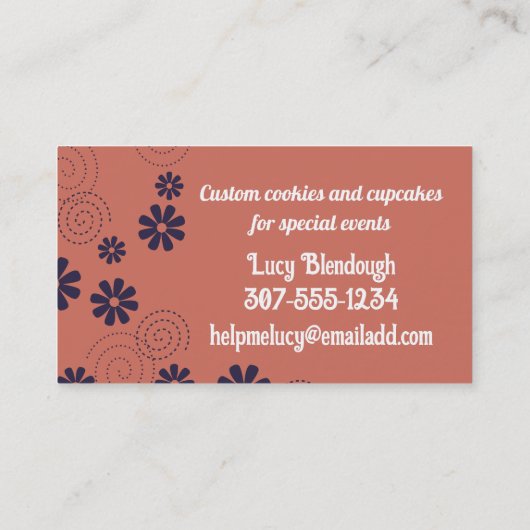 ベーキング器転がのピン花瓶ベーカリーのパティシエ 名刺 (裏面)