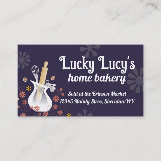 ベーキング器転がのピン花瓶ベーカリーのパティシエ 名刺 (正面)