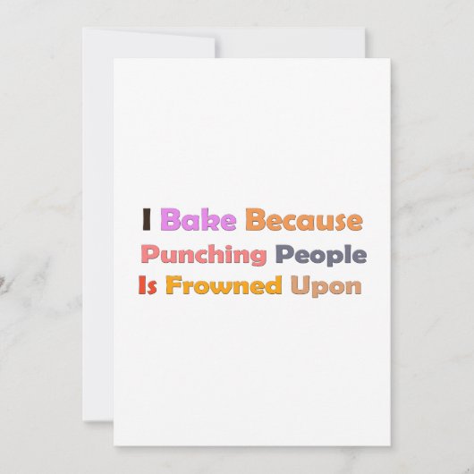 ベーキング好きの贈り物：人を殴るので私は焼く 招待状 (正面)