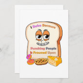 ベーキング好きの贈り物：人を殴るので私は焼く 招待状 (正面/裏面)