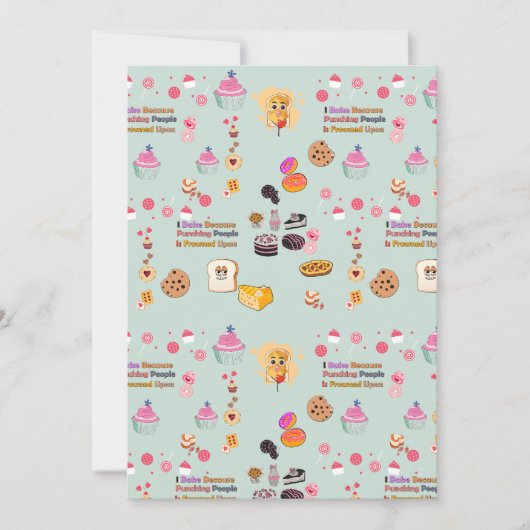 ベーキング好きの贈り物：人を殴るので私は焼く 招待状 (正面)