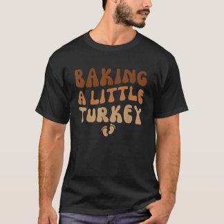 ベーキング小さなトルコ妊娠の発表ベビー Tシャツ