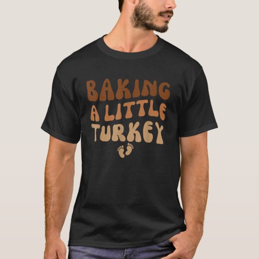 ベーキング小さなトルコ妊娠の発表ベビー Tシャツ (正面)