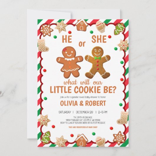 ベーキング性別表示招待状 シーズンカード (正面)