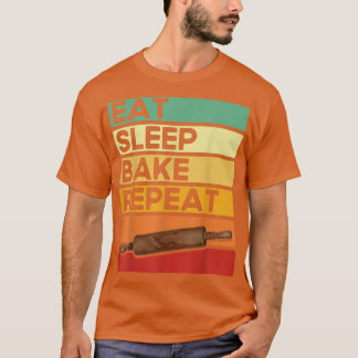 ベーキング愛好家ケーキベーカーズスリープ食べベイクリピートBa Tシャツ